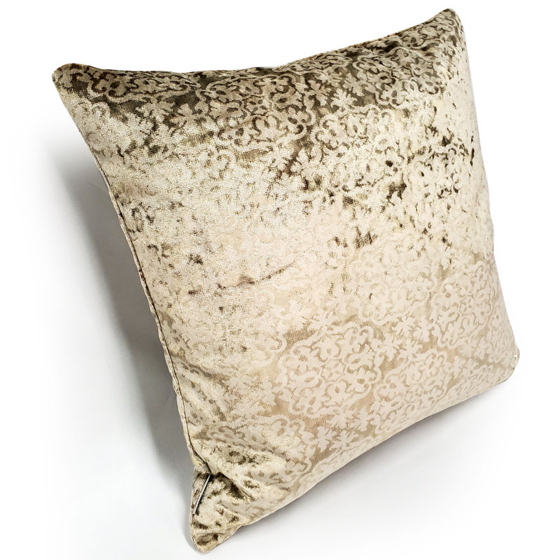 Coussin Artemis, Plumes, 20 po x 20 po, Canyon beige