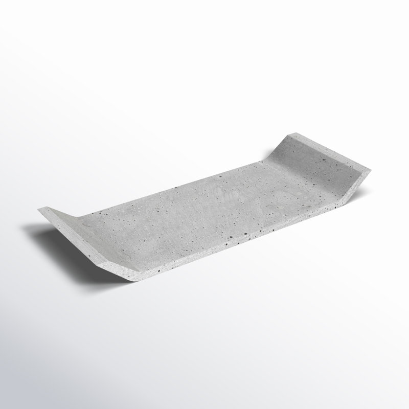 Elegant Rectangular Concrete-Look Polystone Tray
