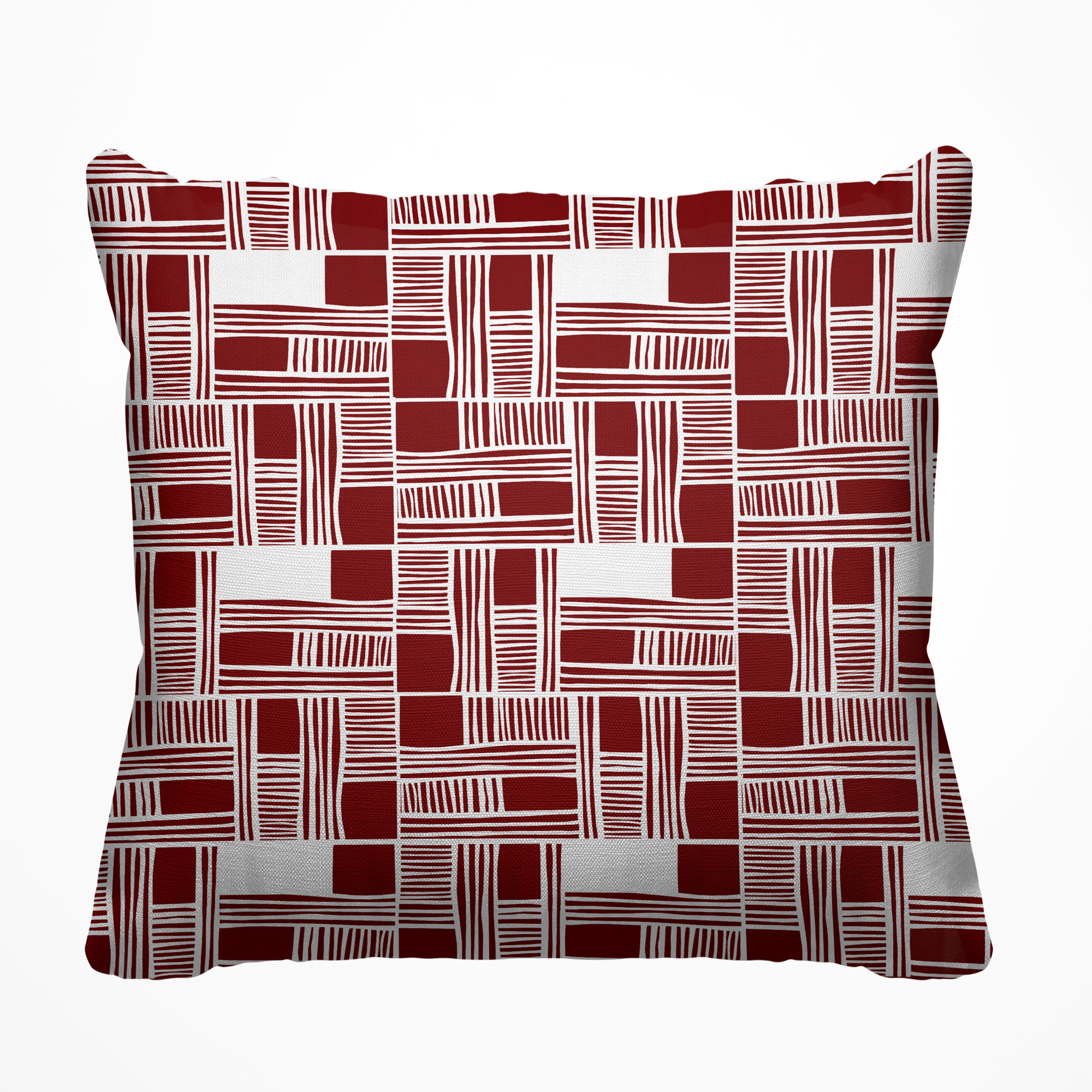 Kapri Indoor/Outdoor Throw Pillow, 19" x 19", Red, Square