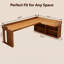 Bureau en coin en L en bois massif avec tablettes de rangement, table d'écriture Modern Farmhouse Home Office-589358758