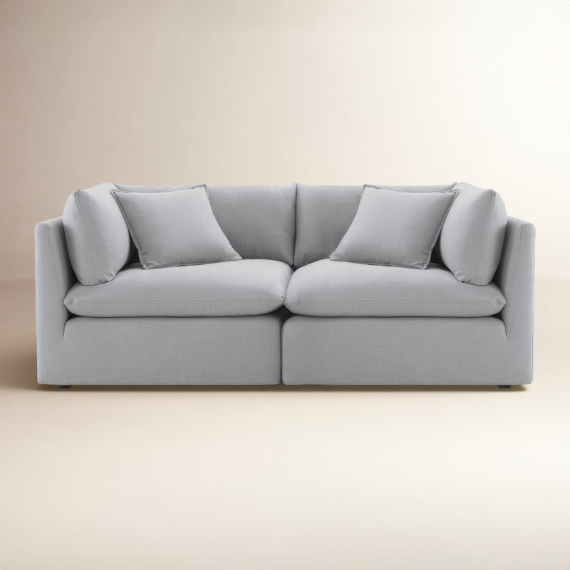 Canapé modulaire rembourré 81 po Annabella, Tissage performant gris Effie