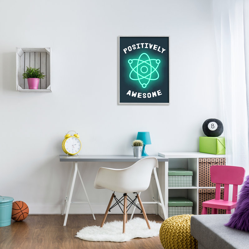 Jeu de mots «Positactive Awesome», H 30 po x l 24 po, Estampe numérique Farmhouse