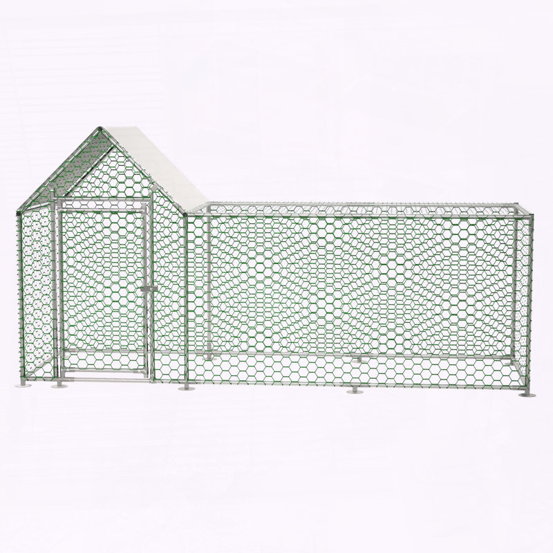 Grande cage de poulailler en métal, H 59,6 po x l 119,1 po x P 42,2 po