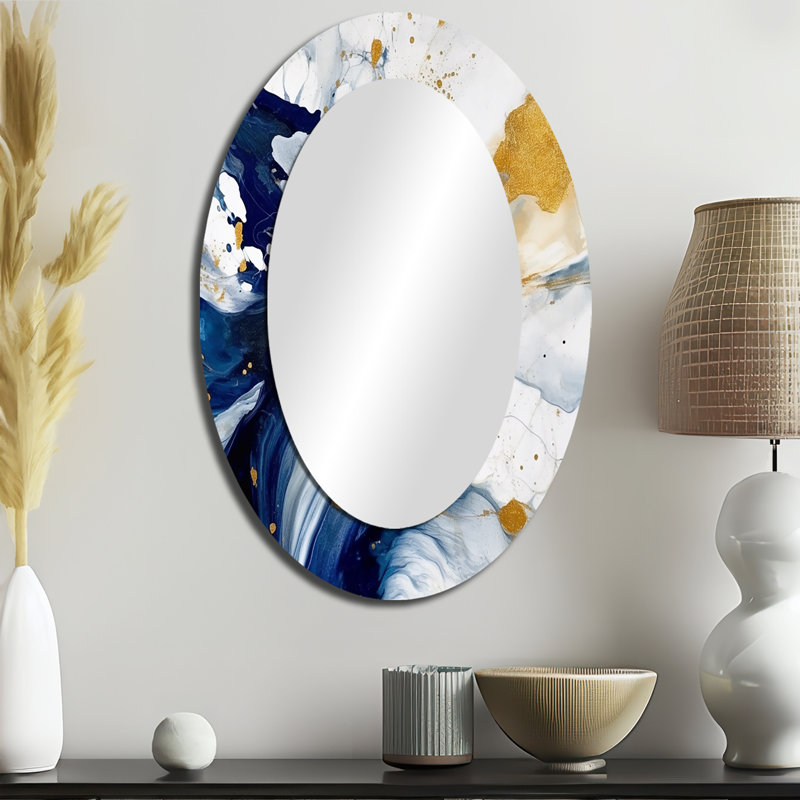 Hulstein - Miroir abstrait en métal, 36 po x 24 po