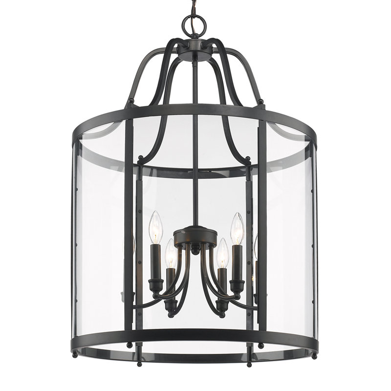 Lustre lanterne cylindrique 6 lumières Aarav