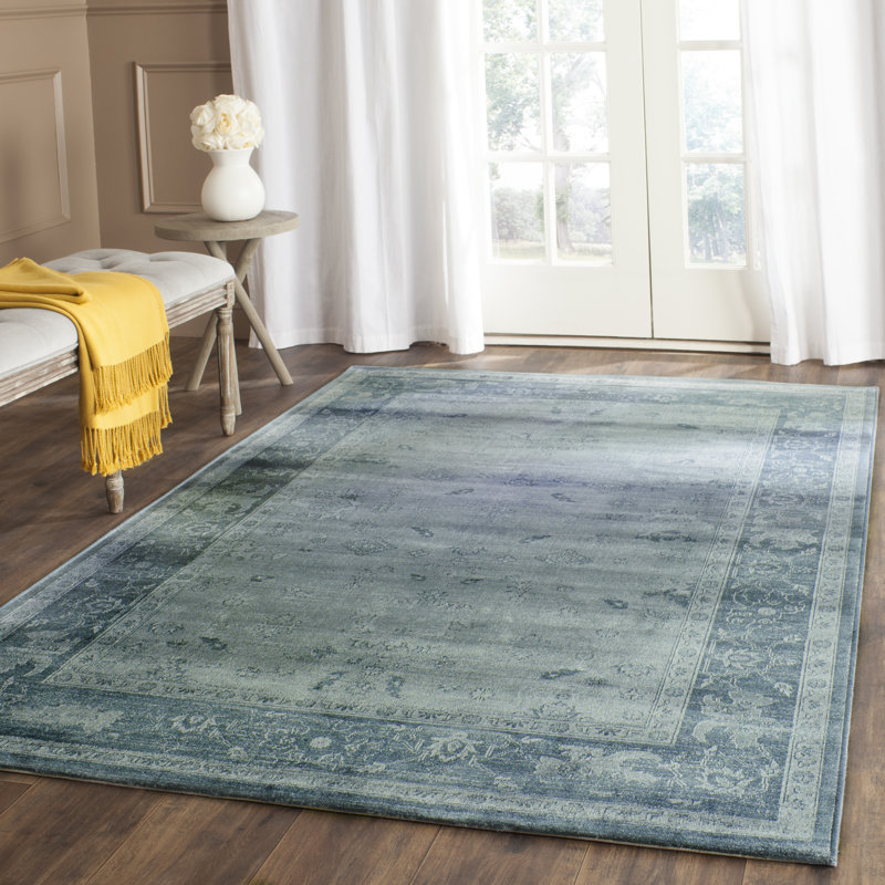 Plumley Viscose Pile Oriental Rug, Rectangle 4' x 5'7"