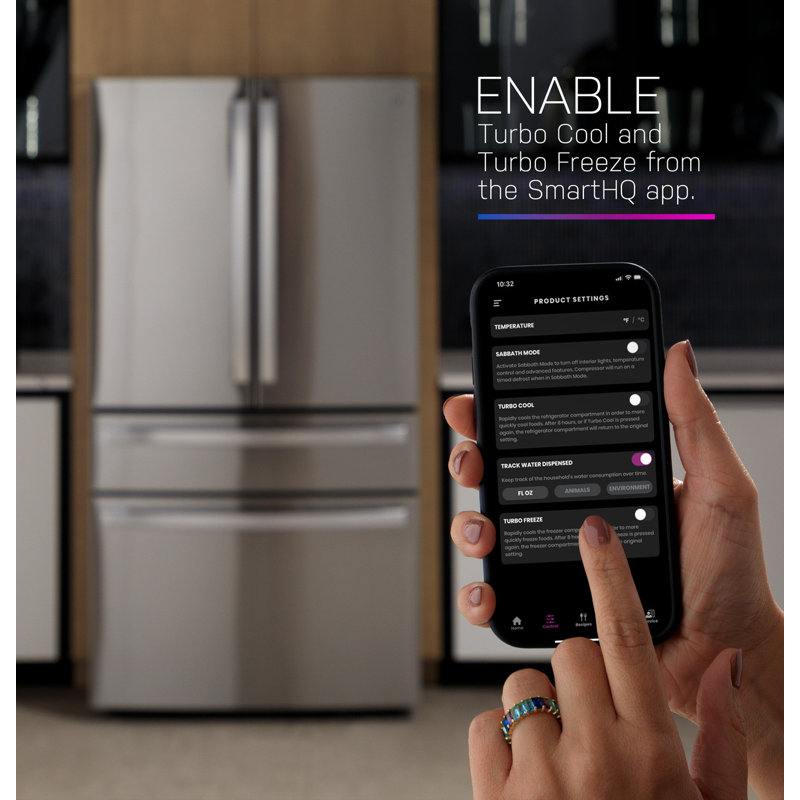 Ge Profile Series Energy Star® 28.7 Cu. Ft. Smart Fingerprint Resistant 4-Door French-Door Refrigerator With Dual-Dispense Autofill Pitcher
