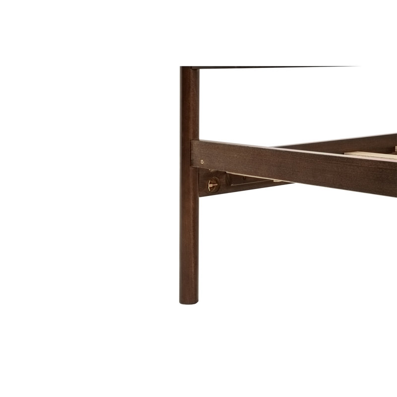 Lit plateforme Wood, Walnut, King