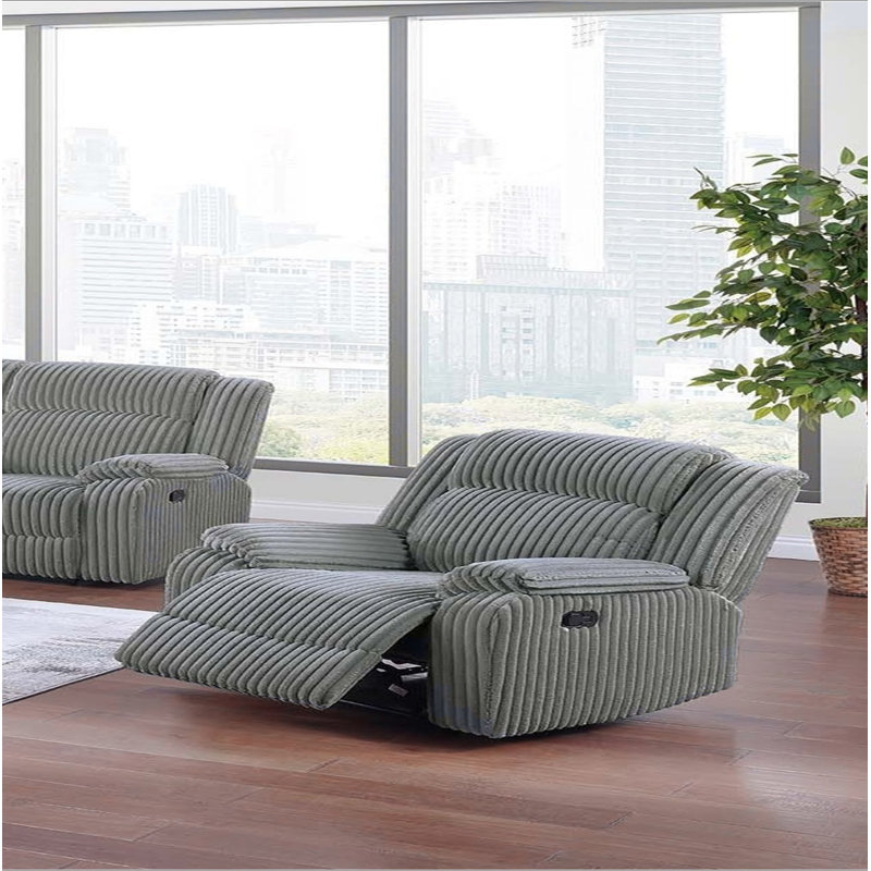 Fauteuil inclinable en velours côtelé 1 pièce, Fumée