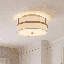 Plafonnier 2 lumières Meridian en laiton naturel-1873312825