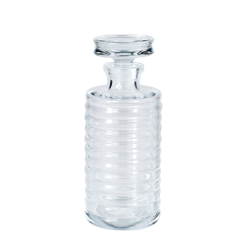 Ribbed Decanter, 11" H x 4.5" W x 4.5" L