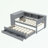 Twin Size Daybed with Trundle, Storage Drawers and Side Shelves-1460002666-1460002668