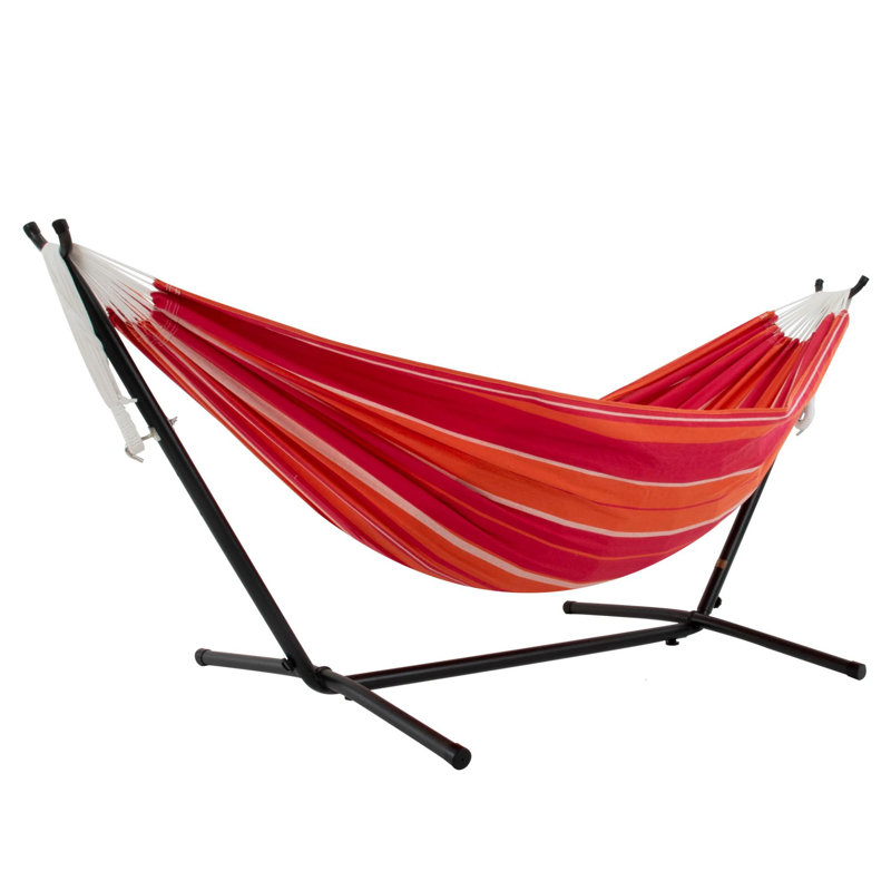 Double Classic Hammock with Stand, Black, 104cm H x 250cm L x 109cm W, Mimosa