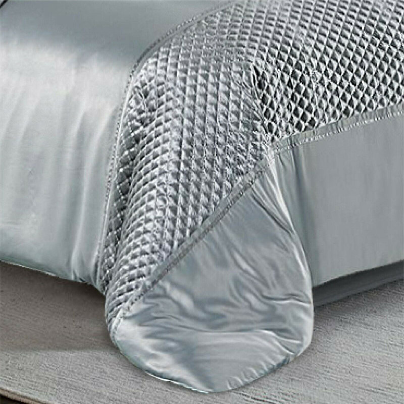 Cheng Polyester Bedding with Pillowcases Included, Kingsize - 2 Standard Pillowcases, Silver