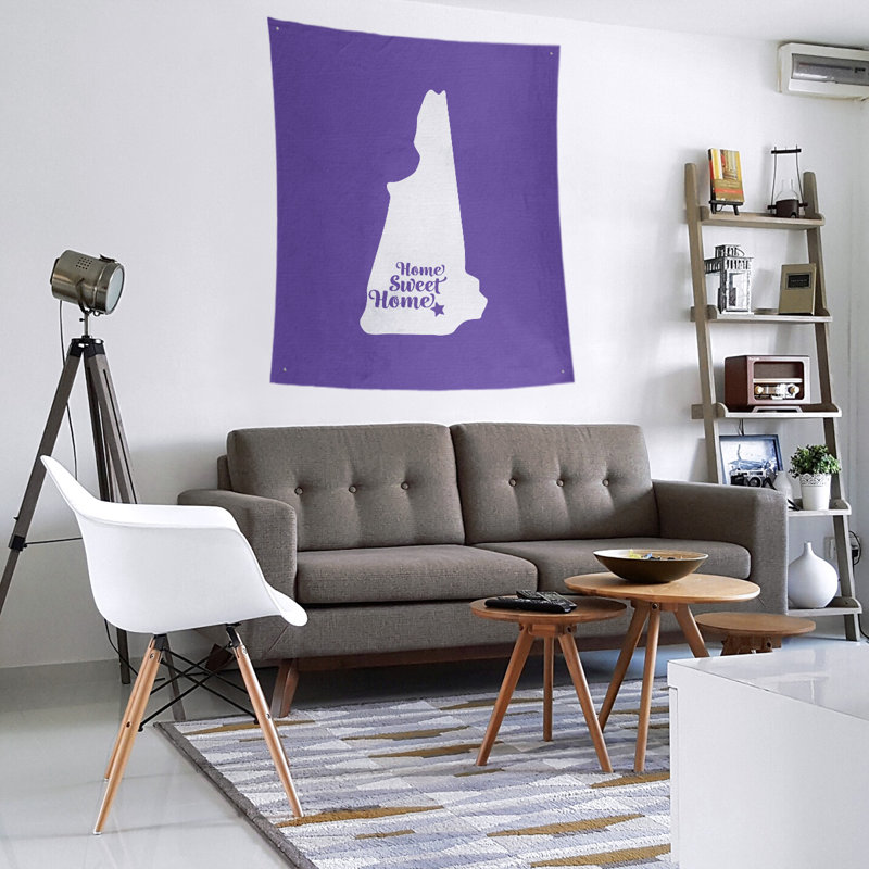 Tapisserie murale Home Sweet Manchester, H 80 po x l 68 po, Mauve