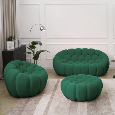 Ensemble de salon avec repose-pieds 3 pièces Kayi