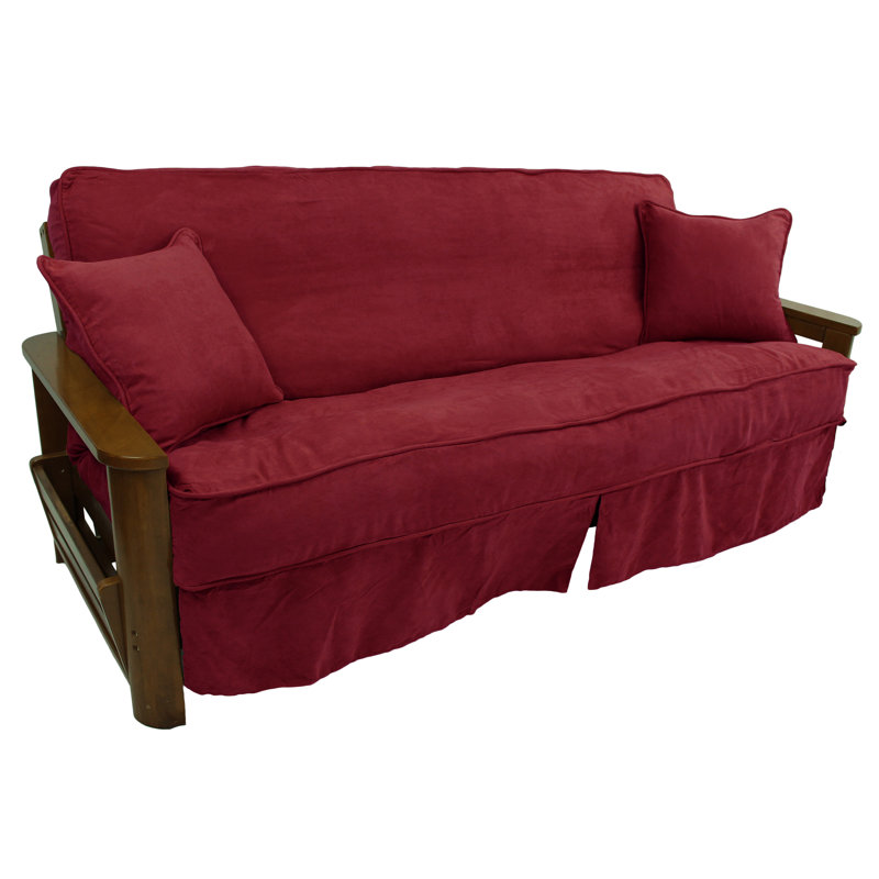 Housse pour canapé à coussins en T, Polyester vin rouge