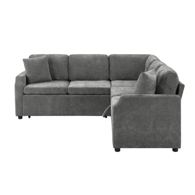 Sectional Sofa Bed L-Shaped Sectional 81.9" Upholstered L-Shaped Sofa With A Sofa Sleeper And A Hidden Storage Compartment For Living Room