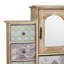 Boîte à bijoux en bois 7 tiroirs brun clair avec motifs patchwork