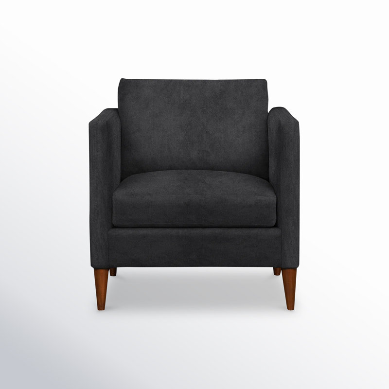 Clifford Upholstered Custom Armchair, Bella Gunmetal Performance Velvet