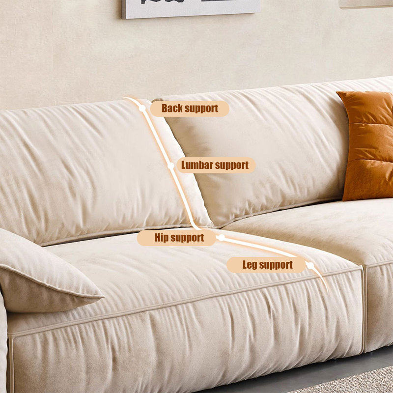 Causeuse-coussin modulaire en polyester beige