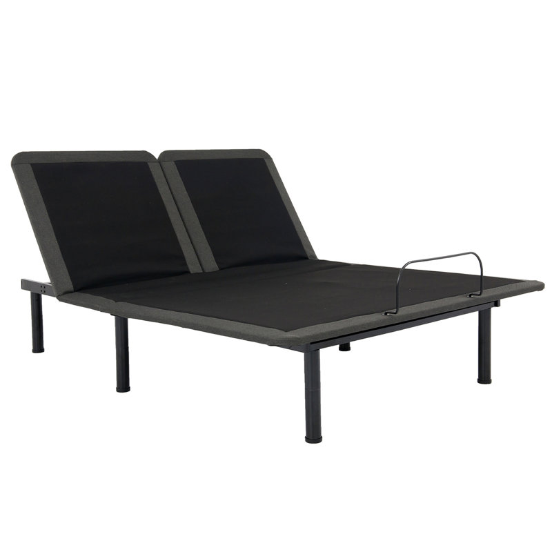 Base de lit réglable avec mémoire - tête relevable de 55 degrés, moteur silencieux pliable en métal, élévation de 30 pieds