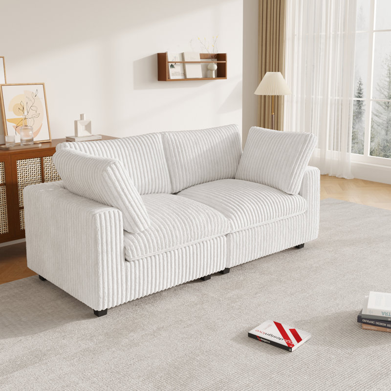 78.74" Upholstered Loveseat, Beige