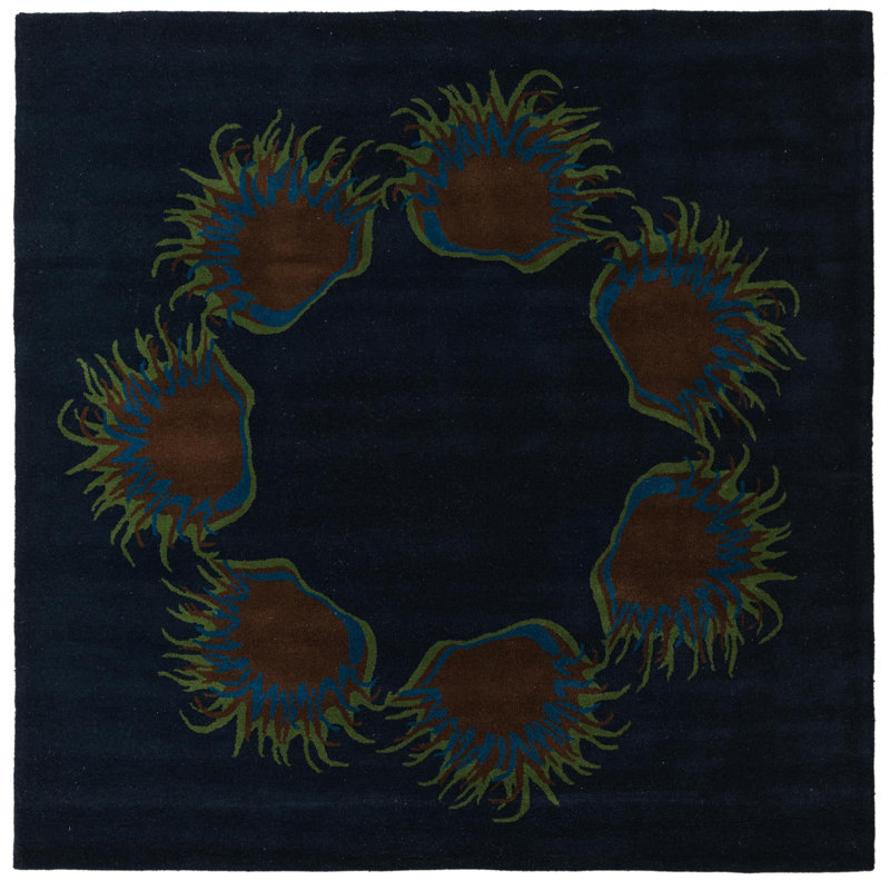 Tapis carré bleu marine Otto