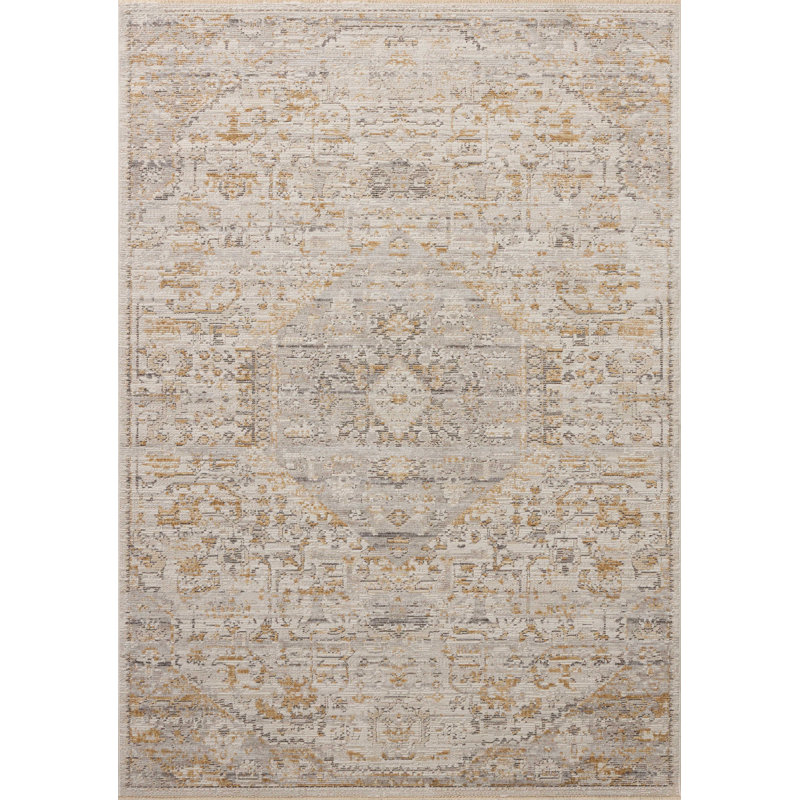 Tapis ivoire / ocre Loloi Forlini, Rectangle 7 pi 10 po x 10 pi
