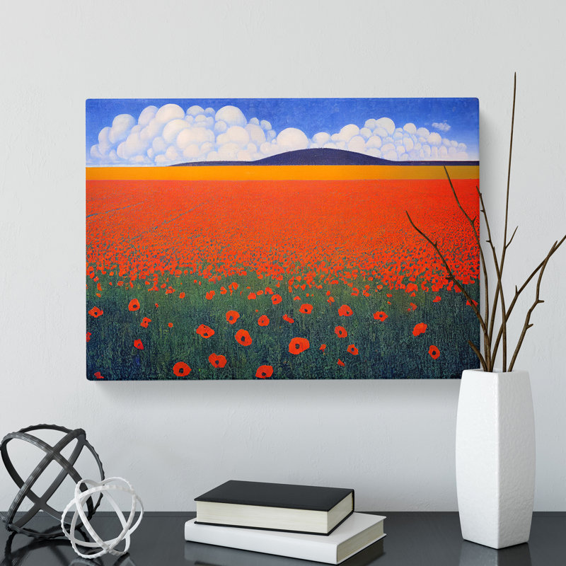 Captivating Poppy Field Flowers - Wrapped Canvas, 50cm H x 76cm W x 3cm D