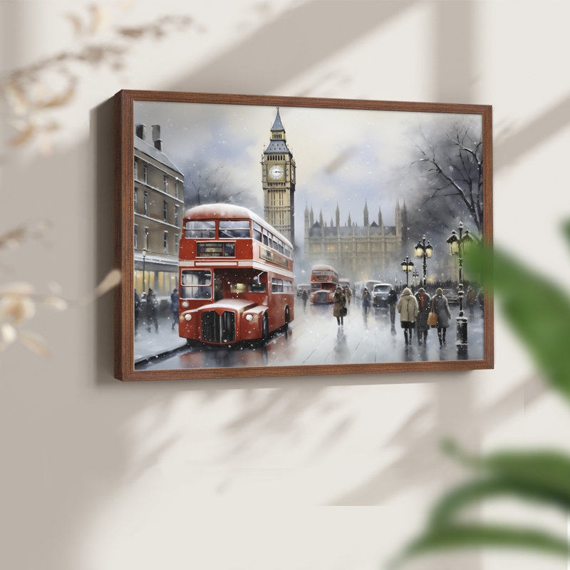 Chirstmas Art-CCCXXVIII -Framed Print - Restickable, Noyer, H 16 po x l 20 po