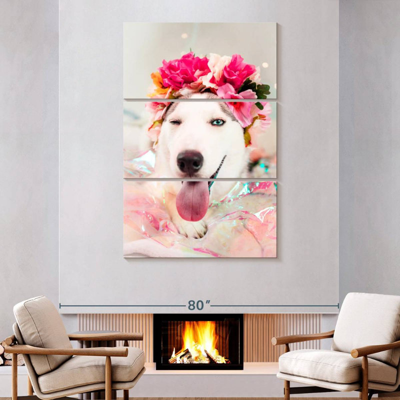 Brampt Cute Husky, 74" H x 48" W