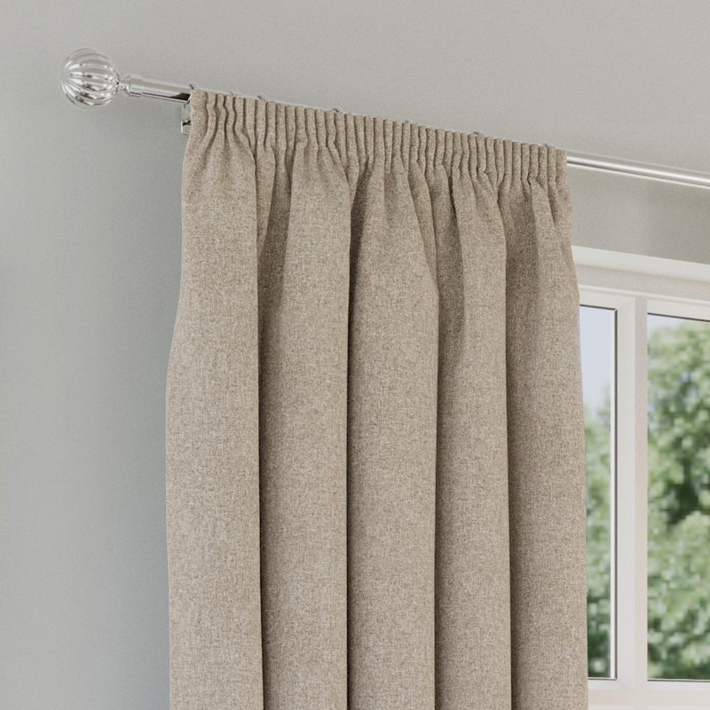 Revie Blackout Curtain Panel Pair, 168cm Width x 229cm Drop, Beige