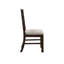 Chaise grise en tissu gris et table de salle à manger rectangulaire rustique avec finition brun et chêne