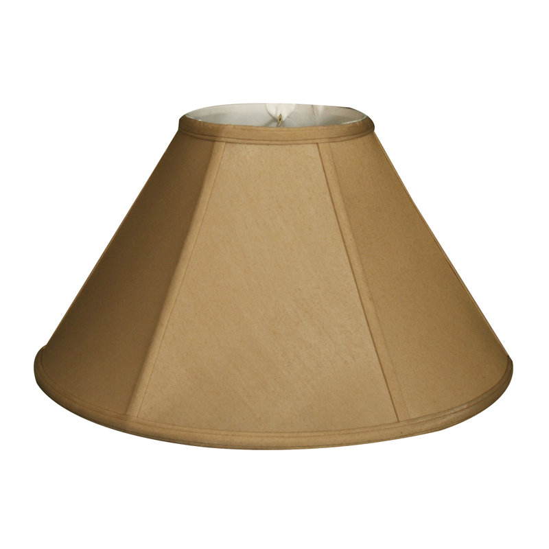 Abat-jour empire en soie 16", Antique or / blanc cassé