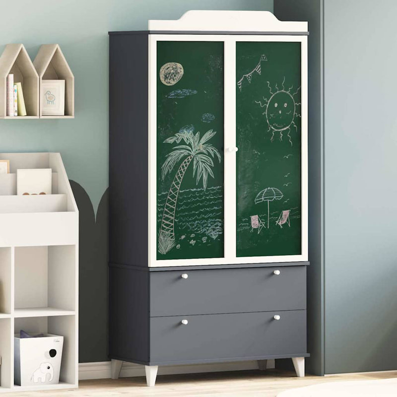 Manufactured Wood Wardrobe, Grey/White
