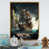 Toile avec cadre flottant or