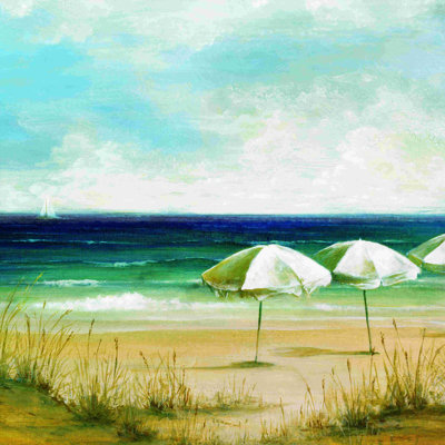 Parasols de plage blancs