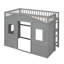 Lit mezzanine simple avec échelle - gris-483134881