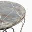 Table d'appoint ronde 26 po x 26 po x 30 po en fer au fini argent patiné, table de bout décorative avec pieds torsadés French Country