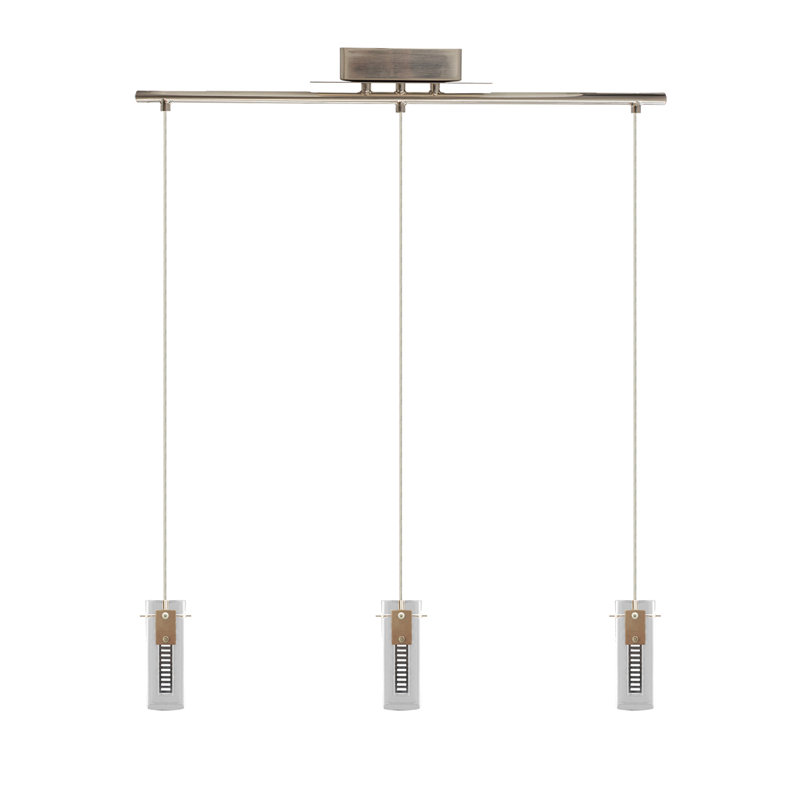 Lenona Brushed Nickel 3-Light LED Glass Island Pendant
