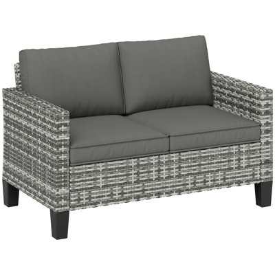 128cm Wide Straight Patio Sofa with Cushions