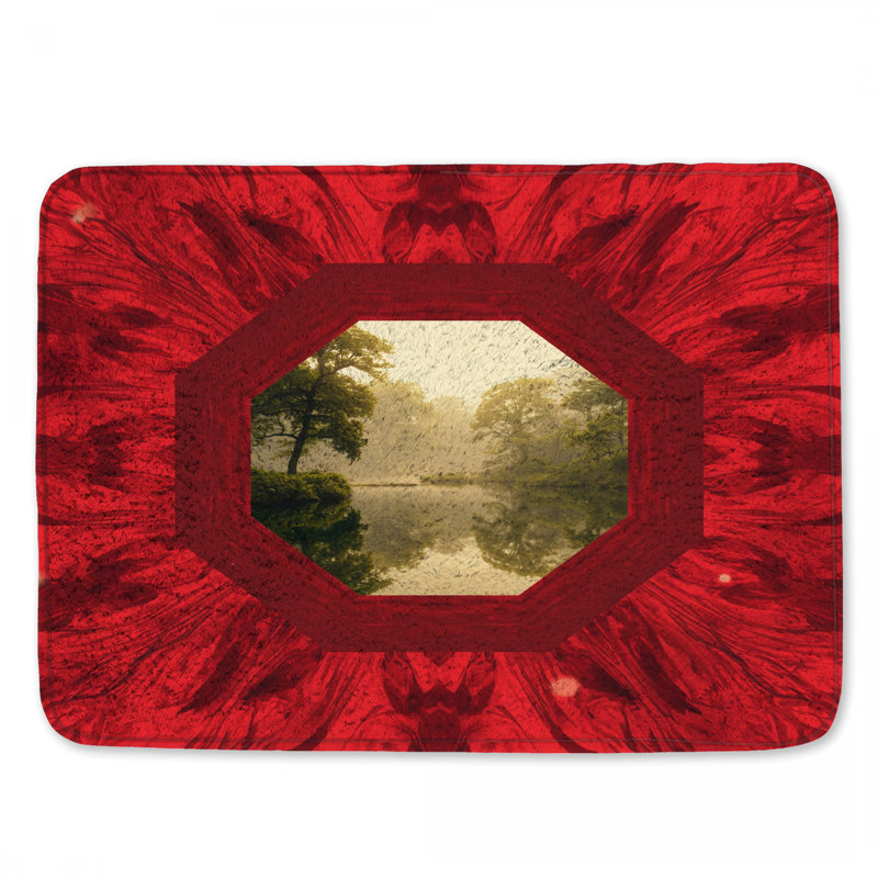 Tapis de bain Octagonal Forest Reflection, L 24 po x L 17 po
