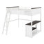 Grand lit mezzanine avec bureau, tablette et port USB