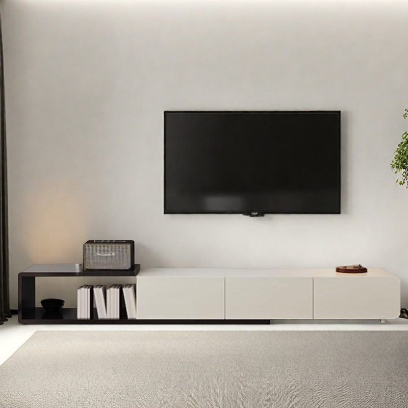 Meuble télé ajustable à contraste de couleurs simple, H 15,74 po x L 80,31 po x l 15,74 po