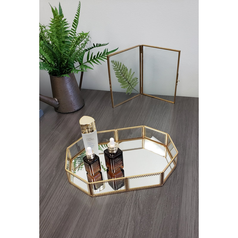 Leland Tray, 2" H x 10" W x 7" D, Gold