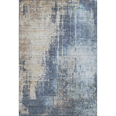 Premium Machine Washable Prisco Navy Rug