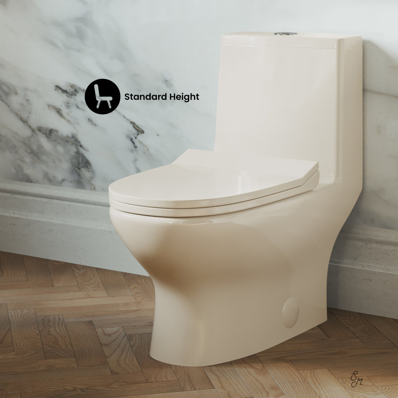 Ivy One Piece Toilet Dual Vortex Flush 1.1/1.6 gpf in Bisque, 12, Bisque, Top