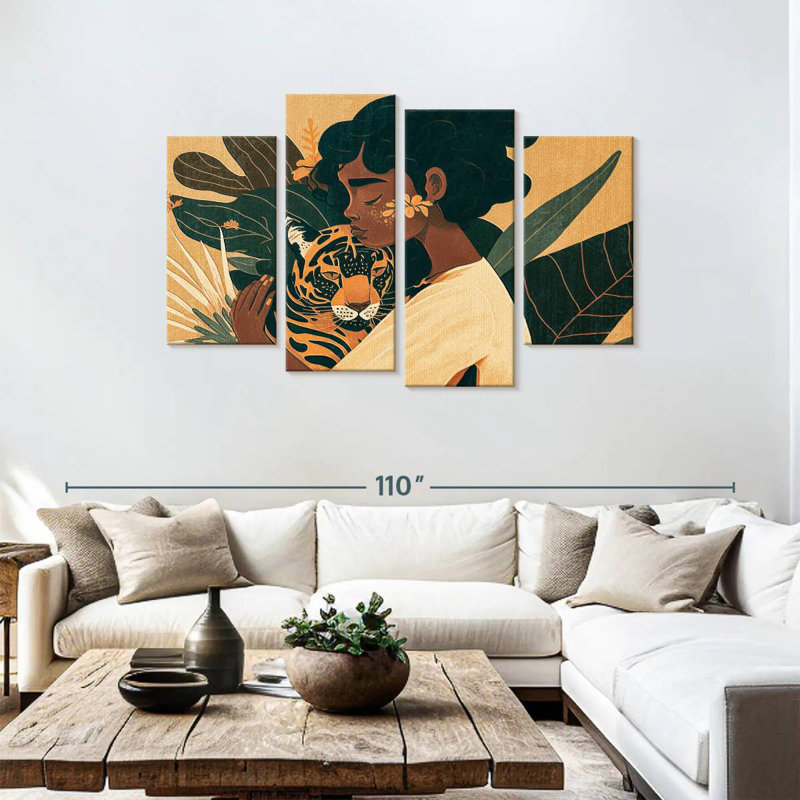 Leisha, tigre de Bohème, amour, H 48 po x l 75 po