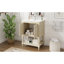 Meuble-lavabo de 24 pouces pour salle de bain luxueuse avec lavabo en céramique et rangement moderne double brillant